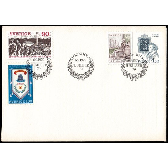 Suecia Sweden SPD FDC 1053/56  1979 Aniversarios Sobre primer día