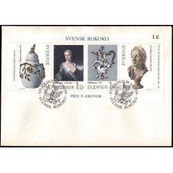 Suecia Sweden SPD FDC HB7 1979 Época rococó sueca Sobre primer día Suecia Sweden SPD FDC HB7 1979 Época rococó sueca Sobre primer día