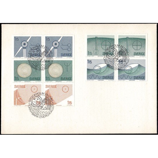 Suecia Sweden SPD FDC 1078/82 1980 Energías renovables Sobre primer día Suecia Sweden SPD FDC 1078/82 1980 Energías renovables Sobre primer día