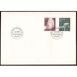 Suecia Sweden SPD FDC 1085/86 1980 Cuidar Sobre primer día Suecia Sweden SPD FDC 1085/86 1980 Cuidar Sobre primer día