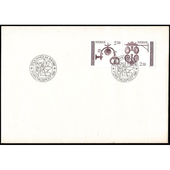 Suecia Sweden SPD FDC 1140/41 1981 Signos de artesano Sobre primer día
