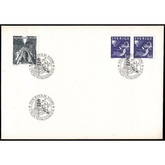 Suecia Sweden SPD FDC 1142a/43 1981 Día y noche, Invitado de la realidad escrito por Par Lagerkvist Sobre primer día