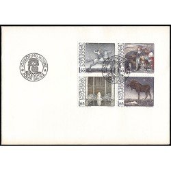 Suecia Sweden SPD FDC 1160/63 1982 Centenario del nacimiento de John Bauer ilustrador Sobre primer día Suecia Sweden SPD FDC 1160/63 1982 Centenario del nacimiento de John Bauer ilustrador Sobre primer día