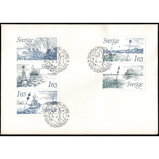 Suecia Sweden SPD FDC 1178/82 1982 Nuevas señales de balizamiento marítimo Sobre primer día Suecia Sweden SPD FDC 1178/82 1982 Nuevas señales de balizamiento marítimo Sobre primer día