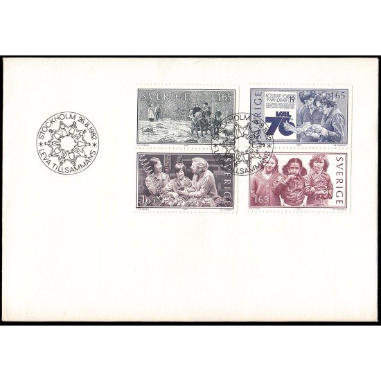 Suecia Sweden SPD FDC 1183/86 1982 Vivir juntos Inmigración y emigración Sobre primer día Suecia Sweden SPD FDC 1183/86 1982 Vivir juntos Inmigración y emigración Sobre primer día