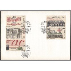 Suecia Sweden SPD FDC 1201/05 1983 500 aniv. de la imprenta en Suecia Sobre primer día Suecia Sweden SPD FDC 1201/05 1983 500 aniv. de la imprenta en Suecia Sobre primer día