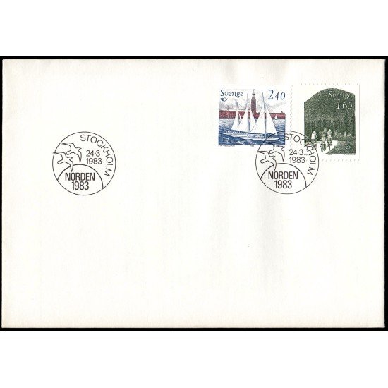 Suecia Sweden SPD FDC 1212/13 1983 Viajar por los países nórdicos Sobre primer día Suecia Sweden SPD FDC 1212/13 1983 Viajar por los países nórdicos Sobre primer día