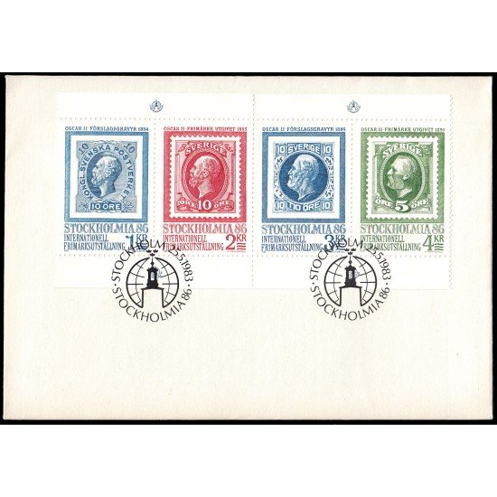 Suecia Sweden SPD FDC 1221/24 1983 Estocolmomanía 86 Exposición filatélica internacional Sobre primer día Suecia Sweden SPD FDC 1221/24 1983 Estocolmomanía 86 Exposición filatélica internacional Sobre primer día