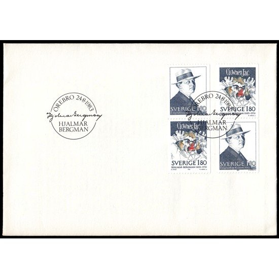 Suecia Sweden SPD FDC 1231/32 1983 Centenario del nacimiento de Hjalmar Bergman Sobre primer día Suecia Sweden SPD FDC 1231/32 1983 Centenario del nacimiento de Hjalmar Bergman Sobre primer día