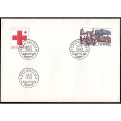 Suecia Sweden SPD FDC 1233/34 1983 Cruz Roja, Regreso del parlamento a la isla de Helgeandsholmen Sobre primer día Suecia Sweden SPD FDC 1233/34 1983 Cruz Roja, Regreso del parlamento a la isla de Helgeandsholmen Sobre primer día