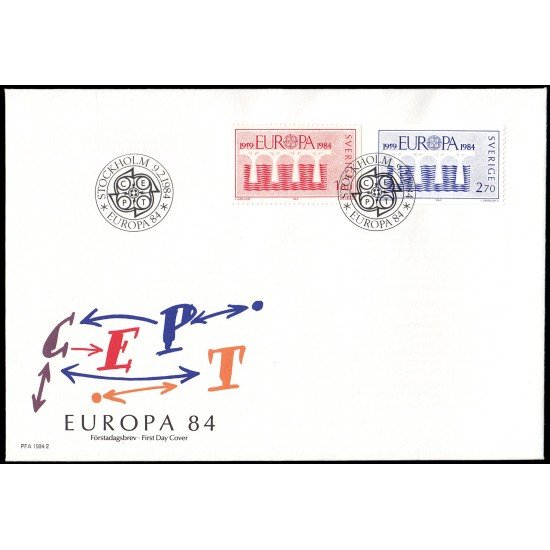 Suecia Sweden SPD FDC 1252/53 1984 Europa 25 aniv. de la C.E.P.T. Sobre primer día Suecia Sweden SPD FDC 1252/53 1984 Europa 25 aniv. de la C.E.P.T. Sobre primer día