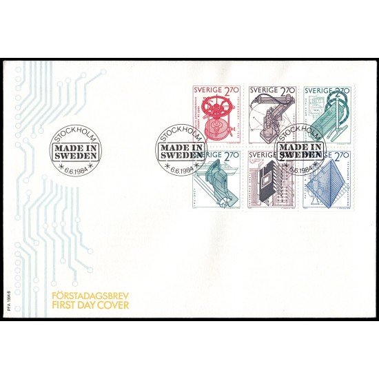 Suecia Sweden SPD FDC 1264/69 1984 Exportaciones suecas Sobre primer día