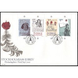Suecia Sweden SPD FDC 1270/73 1984 Estocolmomanía 86 Exposición filatélica internacional Sobre primer día Suecia Sweden SPD FDC 1270/73 1984 Estocolmomanía 86 Exposición filatélica internacional Sobre primer día