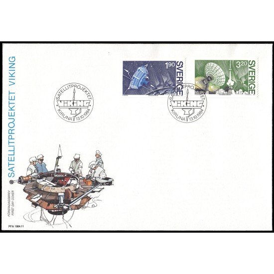 Suecia Sweden SPD FDC 1287/88 1984 Proyecto de satélite Viking Sobre primer día Suecia Sweden SPD FDC 1287/88 1984 Proyecto de satélite Viking Sobre primer día
