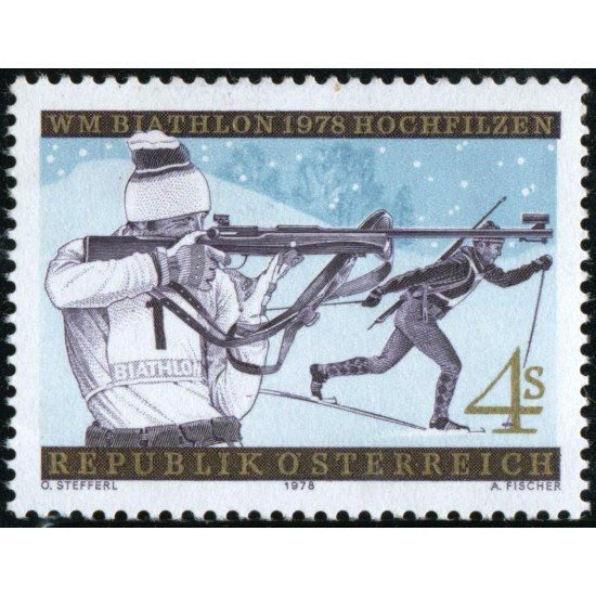 DEP3/S Österreich Austria Nº 1396 1978 Campeonatos del mundo de biatlon-Hochfilzen-Lujo DEP3/S Österreich Austria Nº 1396 1978 Campeonatos del mundo de biatlon-Hochfilzen-Lujo