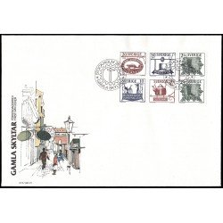 Suecia Sweden SPD FDC 1324/28 1985 Viejos carteles de tiendas Sobre primer día Suecia Sweden SPD FDC 1324/28 1985 Viejos carteles de tiendas Sobre primer día