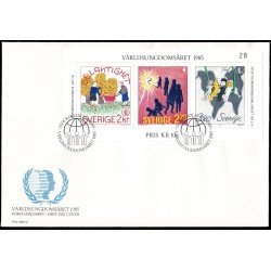 Suecia Sweden SPD FDC HB13 1985 Año internacional de la juventud Sobre primer día Suecia Sweden SPD FDC HB13 1985 Año internacional de la juventud Sobre primer día