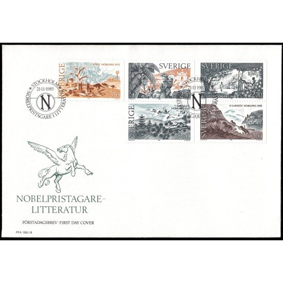 Suecia Sweden SPD FDC 1346/50 1985 Galardonados con el premio Nobel de literatura Sobre primer día Suecia Sweden SPD FDC 1346/50 1985 Galardonados con el premio Nobel de literatura Sobre primer día