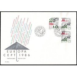 Suecia Sweden SPD FDC 1377/78a 1986 Europa Protección de la naturaleza Sobre primer día Suecia Sweden SPD FDC 1377/78a 1986 Europa Protección de la naturaleza Sobre primer día