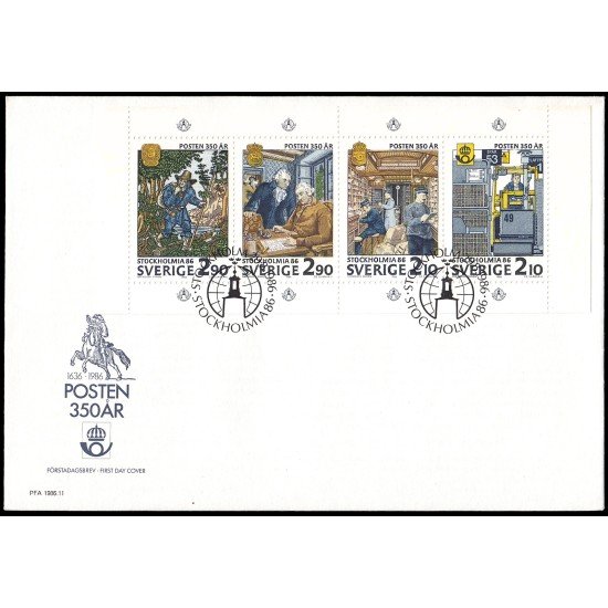 Suecia Sweden SPD FDC 1381/84 1986 Estocolmomanía 86 Exposición filatélica internacional Sobre primer día Suecia Sweden SPD FDC 1381/84 1986 Estocolmomanía 86 Exposición filatélica internacional Sobre primer día