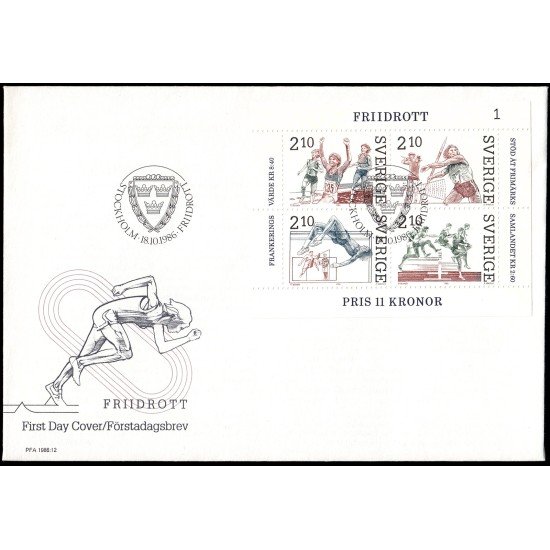 Suecia Sweden SPD FDC HB14 1986 Atletismo en Suecia Sobre primer día Suecia Sweden SPD FDC HB14 1986 Atletismo en Suecia Sobre primer día
