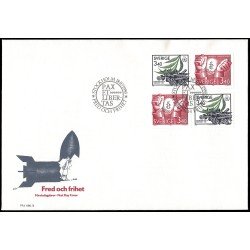 Suecia Sweden SPD FDC 1389a/90a 1986 Por la paz y la libertad Sobre primer día Suecia Sweden SPD FDC 1389a/90a 1986 Por la paz y la libertad Sobre primer día