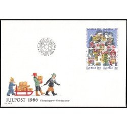 Suecia Sweden SPD FDC 1391/94 1986 Navidad Escenas de invierno Sobre primer día Suecia Sweden SPD FDC 1391/94 1986 Navidad Escenas de invierno Sobre primer día