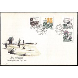 Suecia Sweden SPD FDC 1406a/09 1987 Especies amenazadas de praderas y pastos Sobre primer día Suecia Sweden SPD FDC 1406a/09 1987 Especies amenazadas de praderas y pastos Sobre primer día