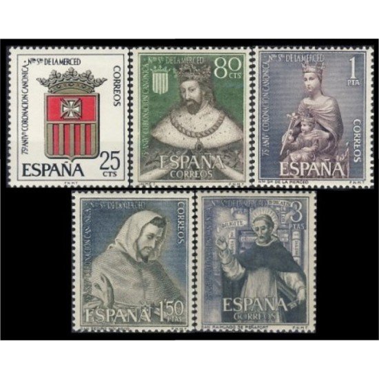 España Spain 1521/25 1963 LXXV Anv. de la coronación de Nuestra Señora de la Merced MNH España Spain 1521/25 1963 LXXV Anv. de la coronación de Nuestra Señora de la Merced MNH