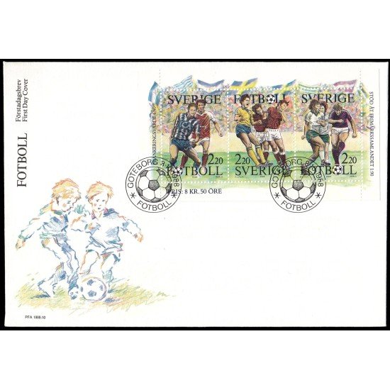 Suecia Sweden SPD FDC HB16 1988 Fútbol en Suecia Sobre primer día Suecia Sweden SPD FDC HB16 1988 Fútbol en Suecia Sobre primer día