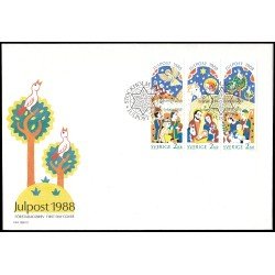 Suecia Sweden SPD FDC 1496/01 1988 Navidad El evangelio según San Lucas Sobre primer día Suecia Sweden SPD FDC 1496/01 1988 Navidad El evangelio según San Lucas Sobre primer día