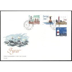 Suecia Sweden SPD FDC 1508/11 1989 Faros Sobre primer día Suecia Sweden SPD FDC 1508/11 1989 Faros Sobre primer día