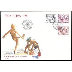Suecia Sweden SPD FDC 1521/23 1989 Europa Juegos infantiles Sobre primer día Suecia Sweden SPD FDC 1521/23 1989 Europa Juegos infantiles Sobre primer día