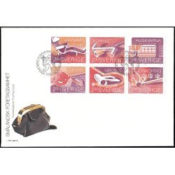 Suecia Sweden SPD FDC 1541/46 1989 Industrias de Smaland Sobre primer día Suecia Sweden SPD FDC 1541/46 1989 Industrias de Smaland Sobre primer día