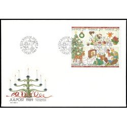 Suecia Sweden SPD FDC 1554/59 1989 Navidad Tarde de fiesta en familia Sobre primer día Suecia Sweden SPD FDC 1554/59 1989 Navidad Tarde de fiesta en familia Sobre primer día