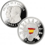 España 2020 30 Euros de plata 30€ Color Héroes del Covid 
