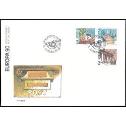 Suecia Sweden SPD FDC 1571/73 1990 Edificios postales Sobre primer día Suecia Sweden SPD FDC 1571/73 1990 Edificios postales Sobre primer día