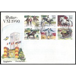 Suecia Sweden SPD FDC 1583/88 1990 Juegos ecuestres mundiales en Estocolmo Sobre primer día Suecia Sweden SPD FDC 1583/88 1990 Juegos ecuestres mundiales en Estocolmo Sobre primer día