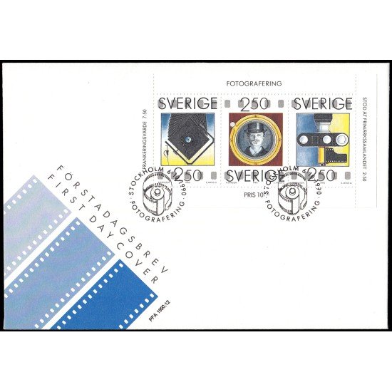 Suecia Sweden SPD FDC HB18 1990 150 aniv. de la fotografía Sobre primer día Suecia Sweden SPD FDC HB18 1990 150 aniv. de la fotografía Sobre primer día