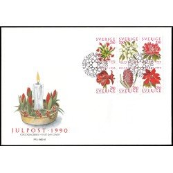 Suecia Sweden SPD FDC 1625/30 1990 Navidad Flores de temporada Rojo y verde Sobre primer día Suecia Sweden SPD FDC 1625/30 1990 Navidad Flores de temporada Rojo y verde Sobre primer día