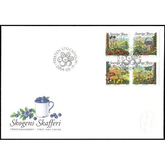 Suecia Sweden SPD FDC 2400/03 2004 Flora Bayas del bosque Sobre primer día Suecia Sweden SPD FDC 2400/03 2004 Flora Bayas del bosque Sobre primer día