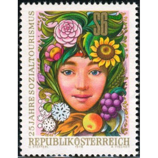 FL3 Österreich Austria 1406 1978 25 Años de turismo social MNH FL3 Österreich Austria 1406 1978 25 Años de turismo social MNH
