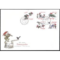 Suecia Sweden SPD FDC 2424/28 2004 Navidad Gnomos del ilustrador Bjorn Berg Sobre primer día Suecia Sweden SPD FDC 2424/28 2004 Navidad Gnomos del ilustrador Bjorn Berg Sobre primer día