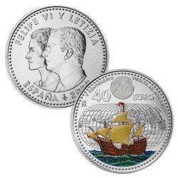 España 2022 40 Euros de plata 40€ Color V Cent. 1ª Vuelta al Mundo J S Elcano España 2022 40 Euros de plata 40€ Color V Cent. 1ª Vuelta al Mundo J S Elcano