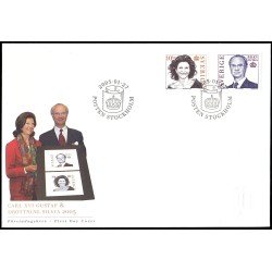 Suecia Sweden SPD FDC 2429/30 2005 Rey Carlos Gustavo XVI y Reina Silvia Sobre primer día Suecia Sweden SPD FDC 2429/30 2005 Rey Carlos Gustavo XVI y Reina Silvia Sobre primer día