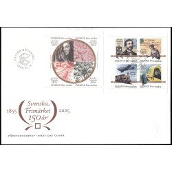Suecia Sweden SPD FDC 2451/58 2005 150 aniv. primeros sellos de Suecia Sobre primer día Suecia Sweden SPD FDC 2451/58 2005 150 aniv. primeros sellos de Suecia Sobre primer día