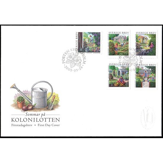 Suecia Sweden SPD FDC 2459/63 2005 Verano en el jardín, jardines y su cabaña en verano Sobre primer día Suecia Sweden SPD FDC 2459/63 2005 Verano en el jardín, jardines y su cabaña en verano Sobre primer día