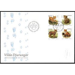 Suecia Sweden SPD FDC 2477/80 2005 Fauna Cachorros de animales salvajes Sobre primer día Suecia Sweden SPD FDC 2477/80 2005 Fauna Cachorros de animales salvajes Sobre primer día