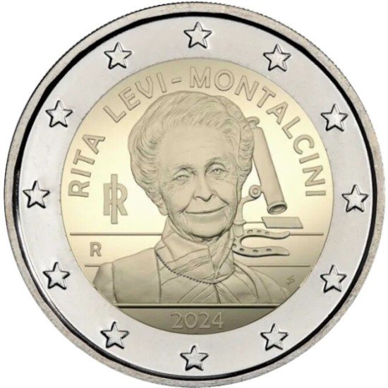 Italia 2024 2 € euros conmemorativos Rita Levi-Montalcini Italia 2024 2 € euros conmemorativos Rita Levi-Montalcini