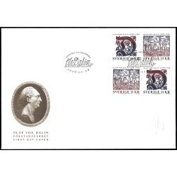 Suecia Sweden SPD FDC 2609/10 2008 Personalidades Olof von Dalin escritor y historiador Sobre primer día Suecia Sweden SPD FDC 2609/10 2008 Personalidades Olof von Dalin escritor y historiador Sobre primer día
